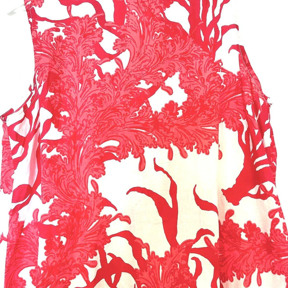 Modaposa Felice Pintuck Sleeveless Cotton Dress in Red Coral Size Large - Picture 8 of 12